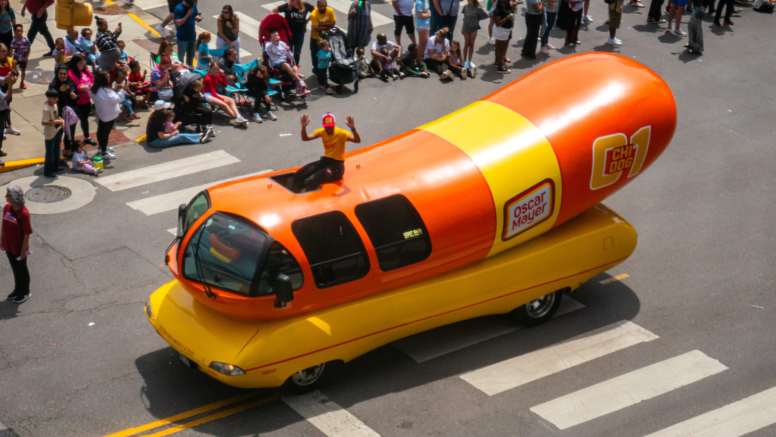 The Oscar Mayer Wienermobile at the Indy 500 Parade